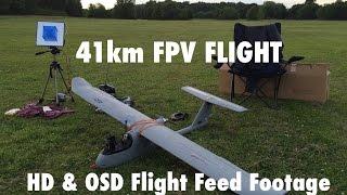 Skywalker 1900 41km Full FPV Flight - GoPro HD & OSD Flight Feed