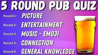 Virtual Pub Quiz 5 Rounds: Picture, Entertainment, Music - emoji, Connection and General Knowledge