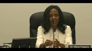 MSCS Superintendent Dr. Marie Feagins addresses public as school board discussing firing her