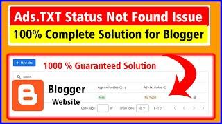 How to solve Ads txt status not found issue in blogger | Ads.txt problem fix kaise kare | Amlesh