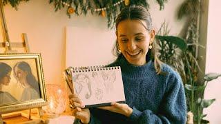 your french friend is sketching on a rainy day - soft asmr