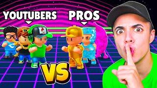 Enfrenté YOUTUBERS vs PROS en Stumble Guys!