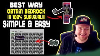 Best Way To Obtain Bedrock In 100% Survival!!! (Outdated) [Minecraft Bedrock 1.20] #minecraft