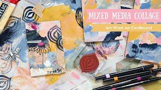 Mixed Media Collage Tutorial on a Cardboard Base