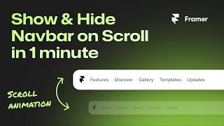 Show & Hide Navigation bar on Scroll - Framer no-code tutorial