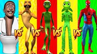 dance challenge : dame tu cosita vs Skibidi Toilet Vs spiderman vs patila vs me kemaste, green alien