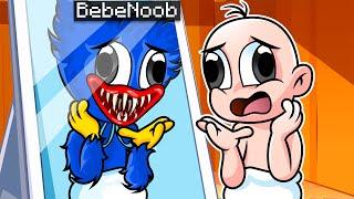 BEBE NOOB SE CONVIERTE EN HUGGY WUGGY  BEBE NOOB SE TRANSFORMO EN HUGGY WUGGY EN MINECRAFT