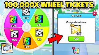 I Used 100,000x Spinny Wheel Tickets & Got.. (Pet Simulator 99)