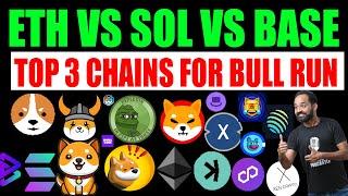 Top 3 blockchain altcoins crypto tokens for 2024 - 2025 Bull Run | Solana | Base Chain | Ethereum