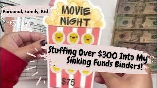 $300 Sinking Funds Stuffing| Personal, Family, Kid Binders| Single Mom, Single Income & Budget