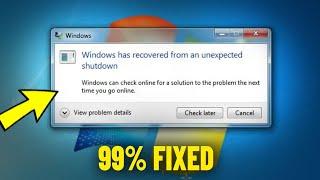 Fix Windows has recovered from an unexpected shutdown in Windows 7 | How to Solve Bluescreen Error 