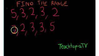 A math tutorial on How to find the range of a set of numbers