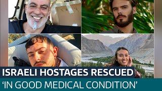 Four Israeli hostages reunite with their families after being rescued from Gaza | ITV News