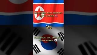 COUNTRIES THAT SUPPORT NORTH KOREA VS SOUTH KOREA #shorts #viral #russia #korea #india