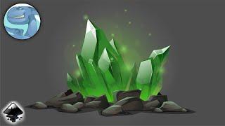 Green crystals. Vector drawing in Inkscape.