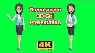 green screen 3D girl presentation