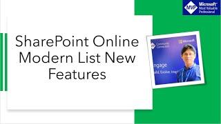 SharePoint Online Modern List New Features