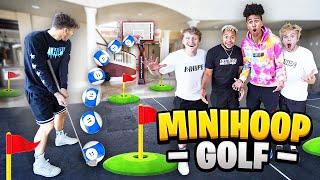 INSANE Indoor Mini-Golf TRICKSHOT Basketball In Mansion