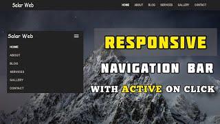 Responsive Navbar Using Bootstrap With Active On Click