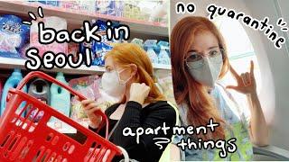 BACK IN SEOUL ️ no quarantine, flying during a pandemic, apartment problems, new phone vlog