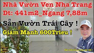 Giảm mạnh 600tr cho nhà vườn ven nha trang dt 441m2 sẵn vườn trái cây, tại xã diên hòa diên khánh