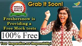 Free Mock Tests || Freshersnow is Providing a Free Mock Tests || Limited Offer || Grab It Soon