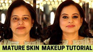 Mature skin Makeup Tutorial | Makeup explained in Simple steps| MATURE SKIN MAKEUP|Products revealed