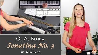 G. A. Benda - Sonatina No. 3 in A Minor. Intermediate Course: Lesson No. 2 for Grade 4