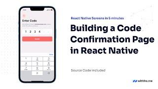 #44 Building a Modern Code Confirmation Screen with Numpad in React Native