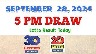 Lotto Result Today 5pm September 28, 2024 swertres ez2 PCSO