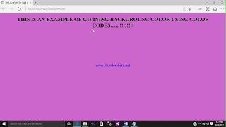 HOW TO USE BGCOLOR TAG IN HTML BY USING COLOR CODES