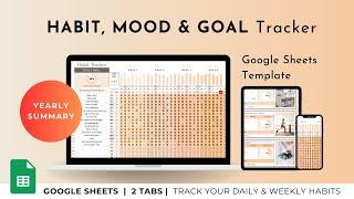 Video Tutorial - Habit, Mood  & Goal Tracker (Google Sheets Template)