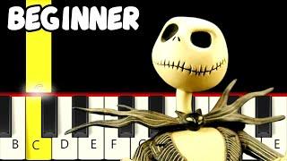 This Is Halloween - from The Nightmare Before Christmas - Fast and Slow Piano Tutorial - Beginner