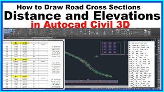 How to Draw Road Cross Section With Distance and Elevation in Autocad Civil 3D. |Distance Elevation|