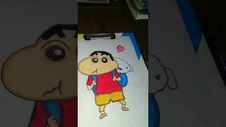 Cartoon shinchan drawing ll using pen and oil pastel colour ll #short #art ll