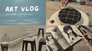 ART VLOG  Let's spend the cozy weekend with me! Cooking, drawing, eating delicious foods