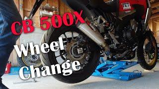 Honda CB500X Wheel Change