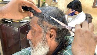 1 years Insane Homeless Man Amazing Hair  Transformation with Scissors - ASMR Haircut Shave -