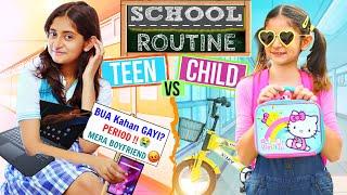 Morning SCHOOL ROUTINE - Teen vs Kids | Bachpan Ki Yaadein - Q & A | MyMissAnand