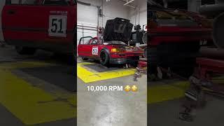 B20 VTEC Honda CRX goes to 10,000 RPM on dyno pull!