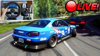 LIVE Assetto Corsa Mountain HillClimb Drifting with Traffic | Logitech G27 + Wheel Cam