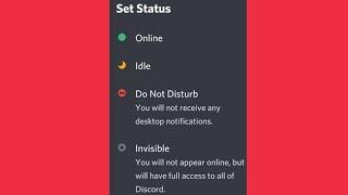 How To Set Status || Online || IDlE || Do Not Disturb & Invisible in Discord Account