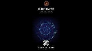 HUD element in Illustrator by Sovisart #Shorts.