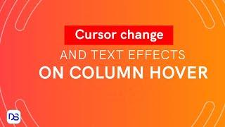 Elementor CSS Cursor Change - Text Effects on Column Hover