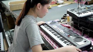 Amazing Scale。Mass production process in a Chinese piano keyboard factory