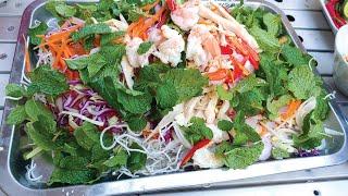 Cambodia Food - Chicken Salad Recipe - Chicken Salad with Cambodia Noodle