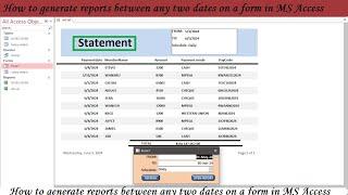 How to generate reports between any two dates on a from in Microsoft Access Using of Macros Only