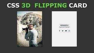 CSS 3D Flipping Card Hover Effect - Pure CSS 3D Image Flip Effects On Hover - Tutorial