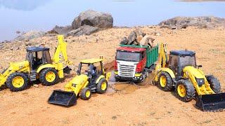 Scania Dumper And Tata Truck Accident Pulling Out JCB 5CX And JCB 3DX ? Cartoon Jcb | Tipper | CSToy