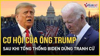 Bất ngờ cơ hội chiến thắng của ông Trump thay đổi sau khi Tổng thống Biden dừng tranh cử